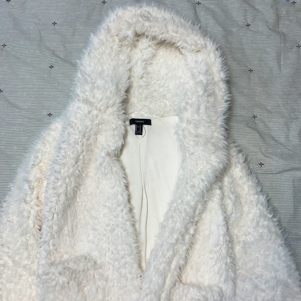 Fluffy, warm, and white Forever 21 jacket